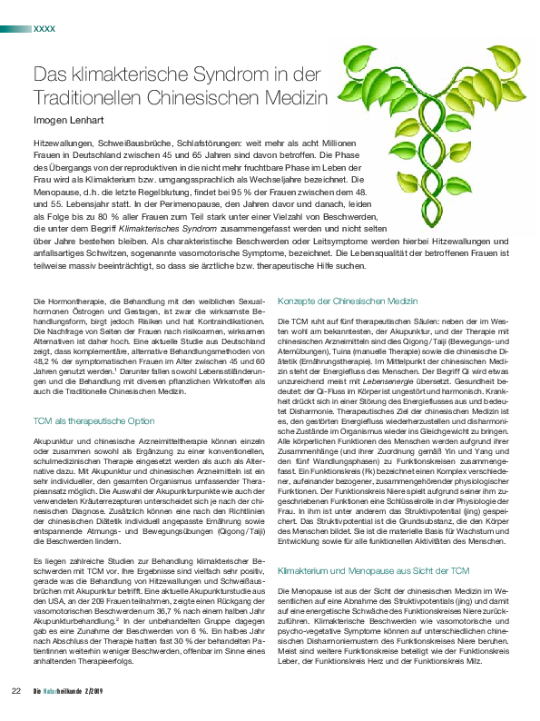 Das klimakterische Syndrom in der Traditionellen Chinesischen Medizin